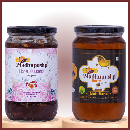 Honey Gulkand & Multifloral Honey